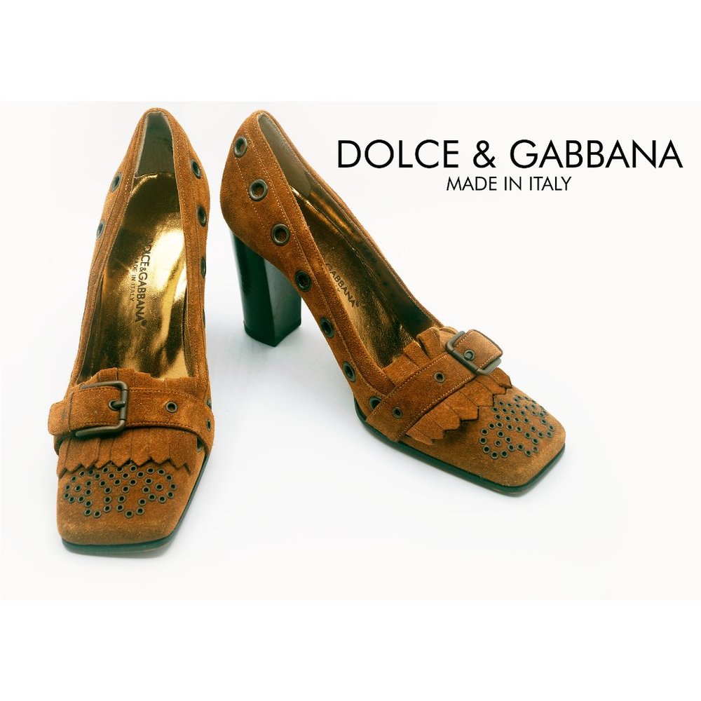 DOLCE & GABBANA square toe pumps